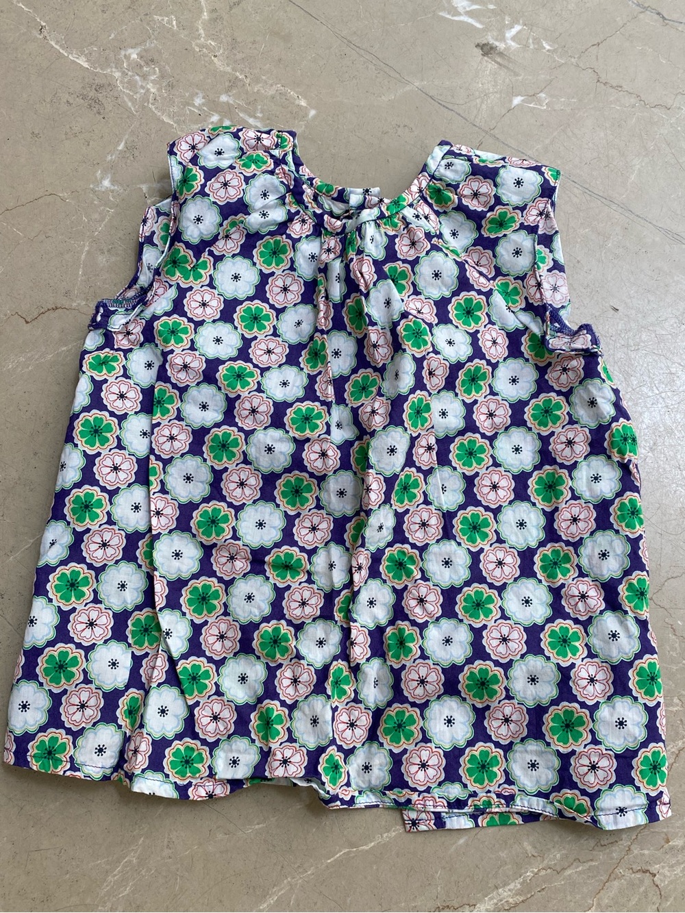 Girls BONPOINT  Floral Sleeveless Top in Purple, Green & White